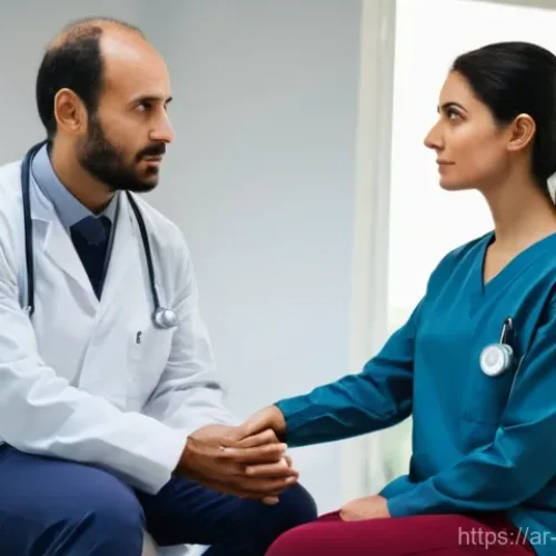 Home 22 스포츠재활사와 재활운동의 차이 - **Prompt:** A compassionate male physical therapist in his late 30s, wearing professional scrubs, is...