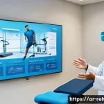 스포츠재활사 채용 동향 분석 - A professional sports rehabilitation specialist in a modern clinic setting in Saudi Arabia, wearing ...