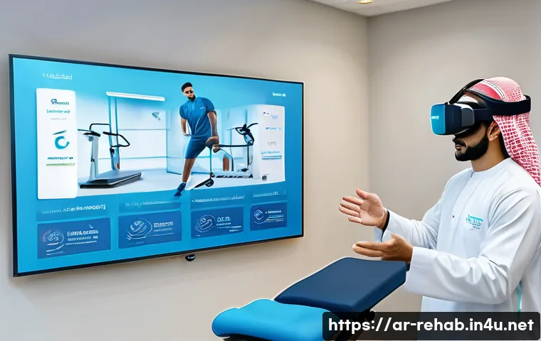스포츠재활사 채용 동향 분석 - A professional sports rehabilitation specialist in a modern clinic setting in Saudi Arabia, wearing ...